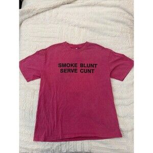 Smoke Blunt Serve C*** Large Unisex Graphic T Shirt